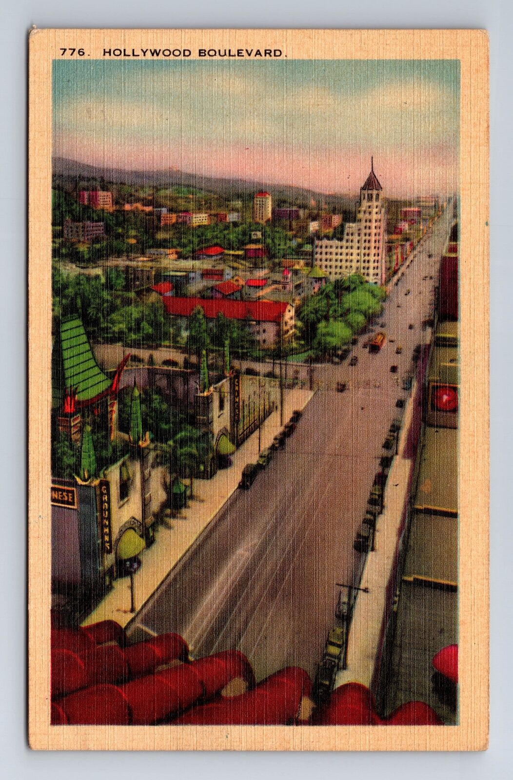 Hollywood CA-California, Aerial Boulevard, Antique, Vintage c1908 Postcard