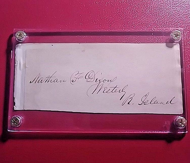 Nathan Fellows Dixon ii ,1847-1897, us representative R.I. ,signed Signature