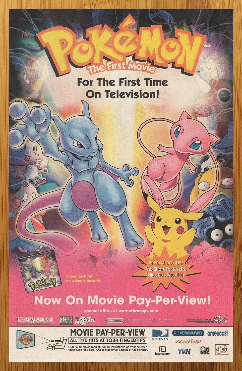 2000 Pokemon First Movie Vintage Print Ad/Poster Official 00s Kid TV Promo Art
