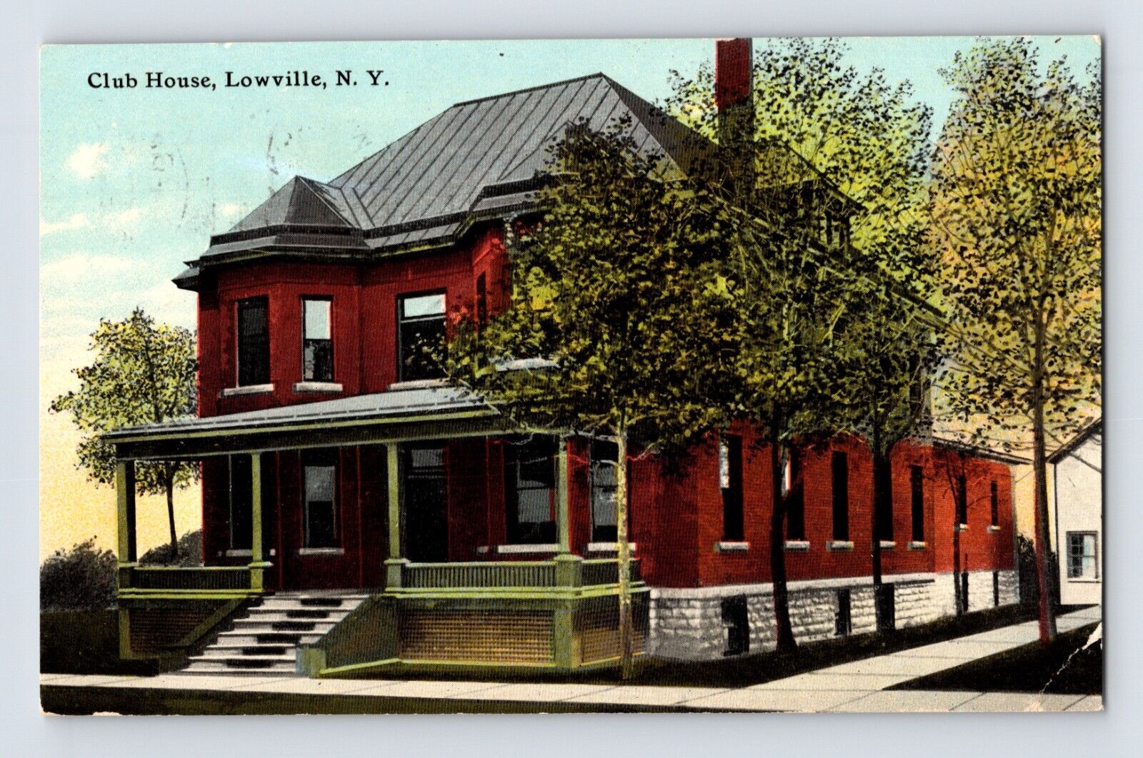 Postcard New York Lowville NY Club House 1910s Unposted Divided Back