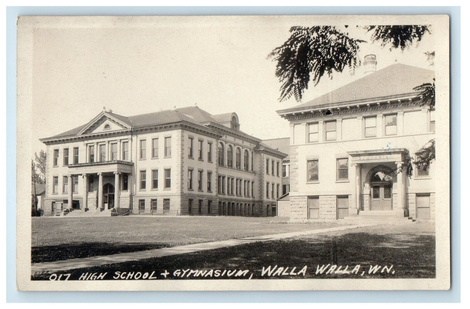 c1910\'s High School Gymnasium Building Walla Walla WA RPPC Photo Postcard