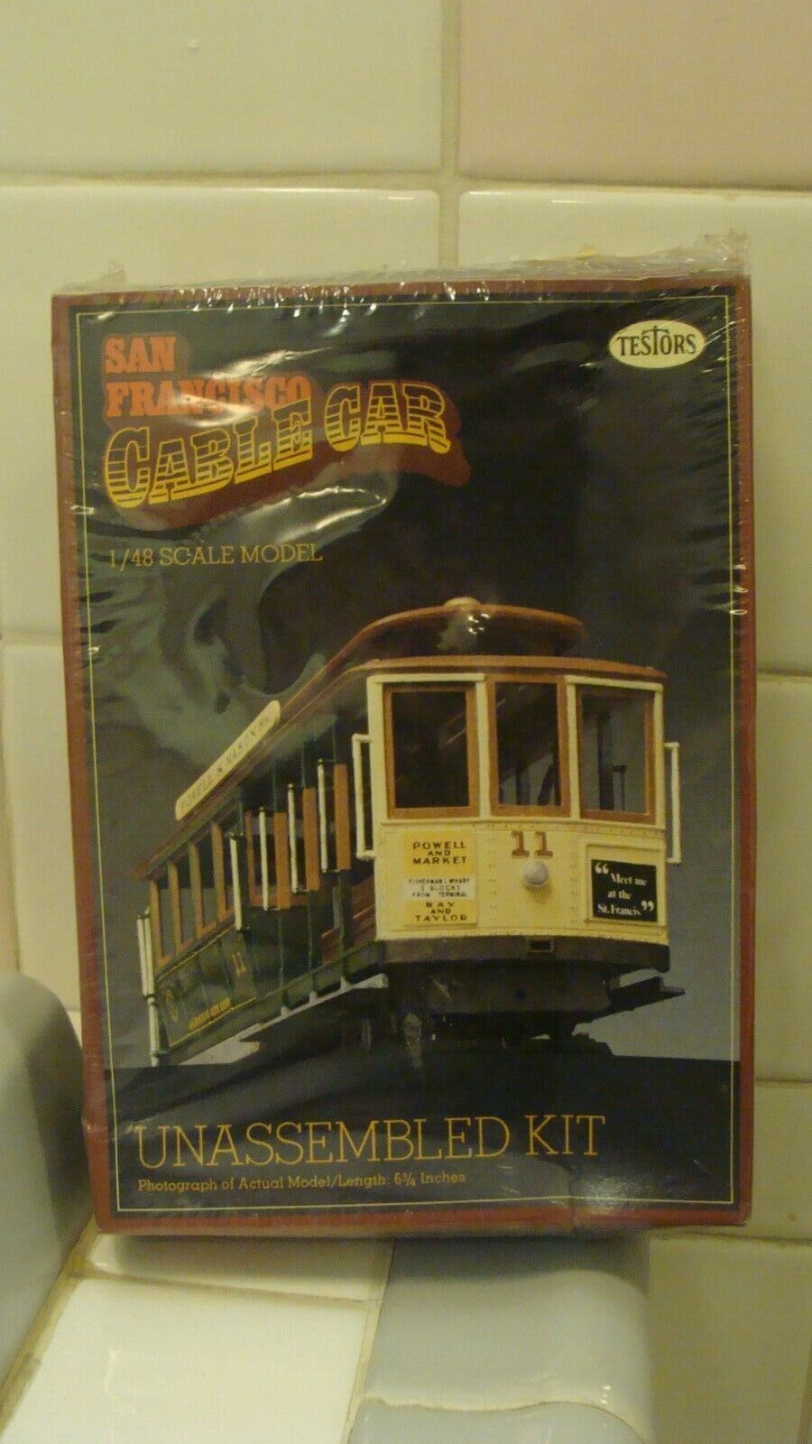 1977 Testors San Francisco Cable Car Kit 1/48 Scale Model, New