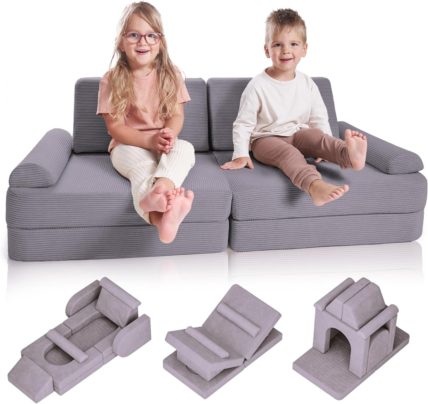 ZICOTO Modular Kids Play Couch for Fun Play Time or Comfy Lounging - the Perfect