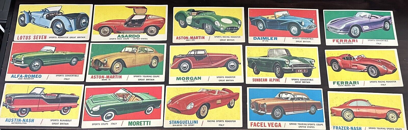 1961 topps sports cars card Singles 22 CardsVG To EX