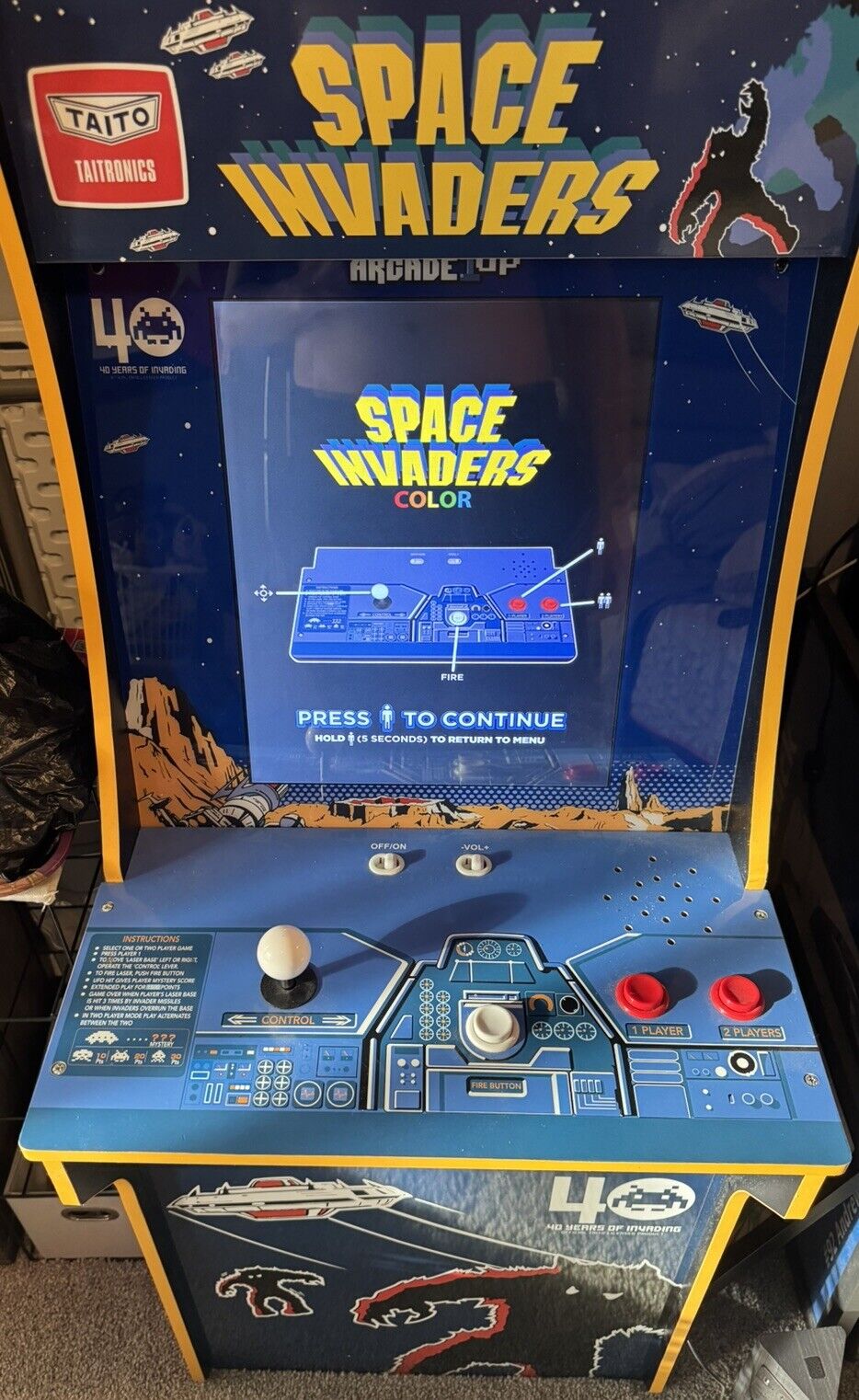 Arcade1Up Space Invaders Arcade Machine 40th Anniversary -USED- GREAT CONDITION-
