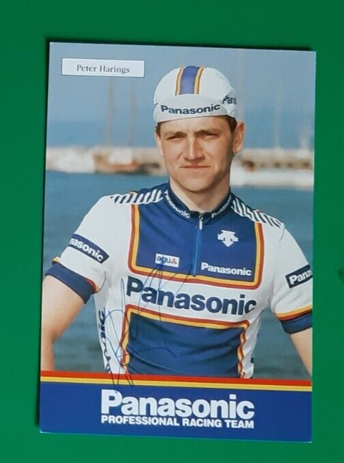 1987 PETER HARINGS PANASONIC team cycling card signed