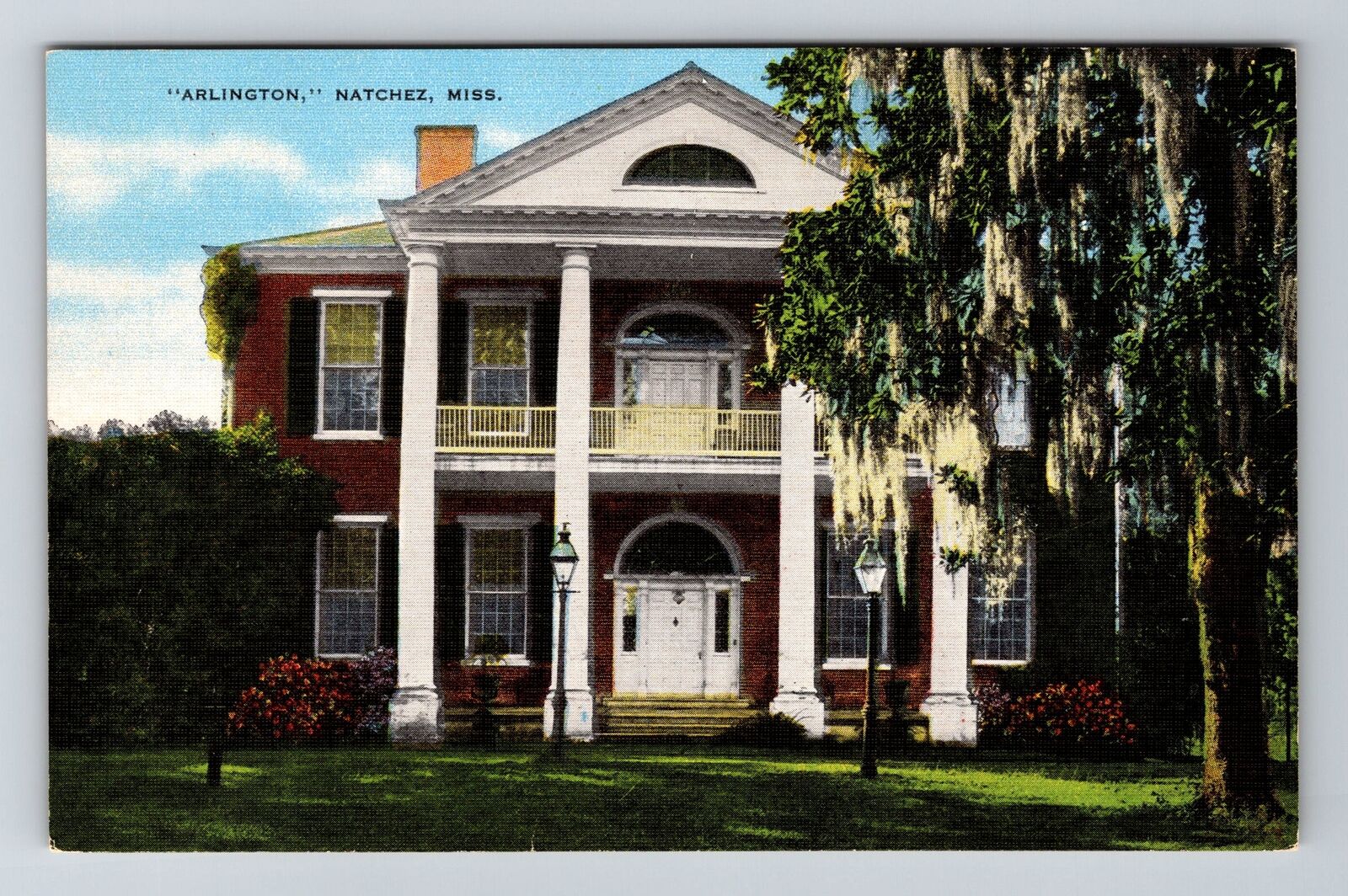Natchez MS-Mississippi, Arlington Vintage Souvenir Postcard
