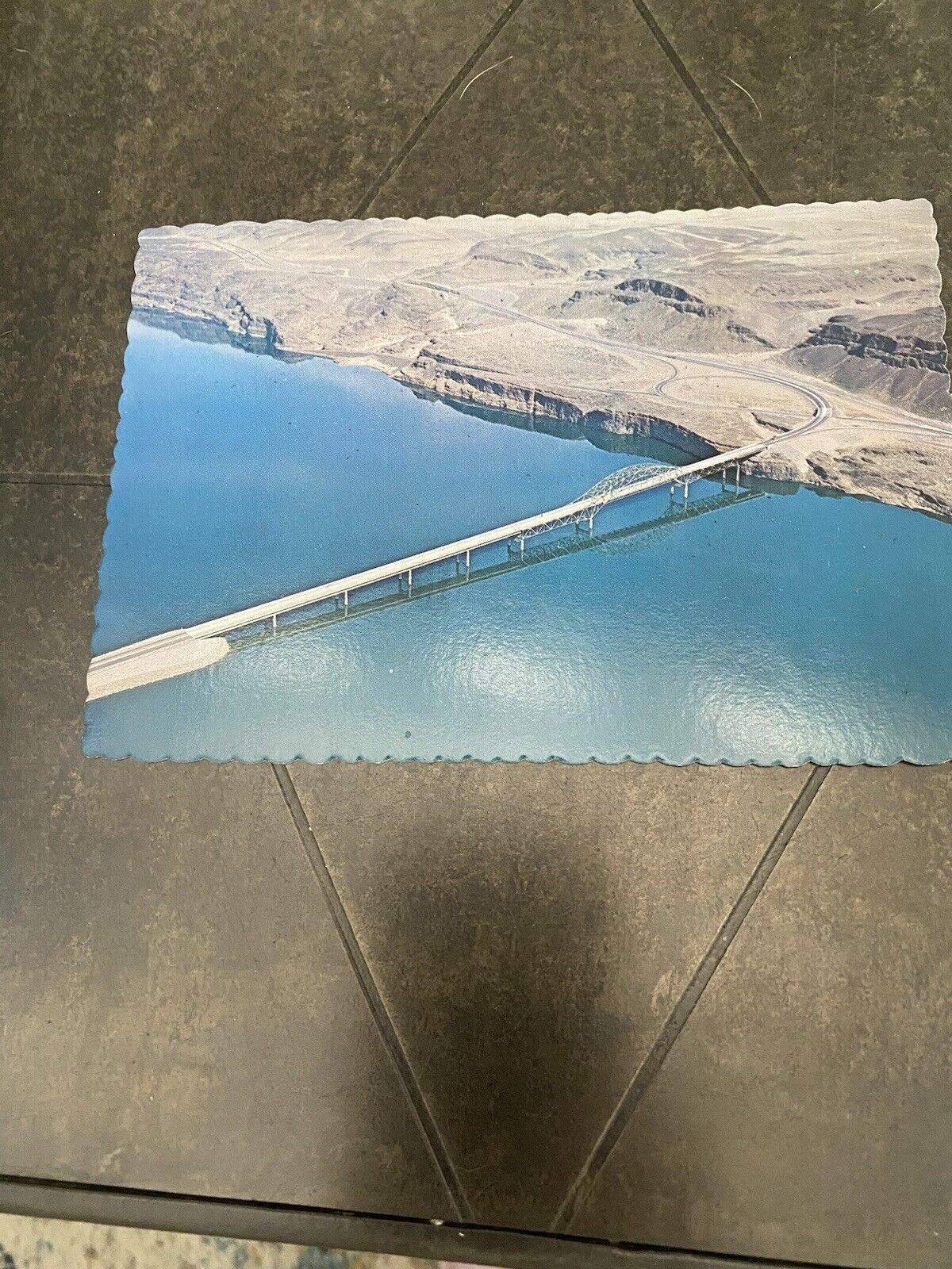Vantage Bridge Washington State Columbia River Aerial Postcard Unposted Chrome