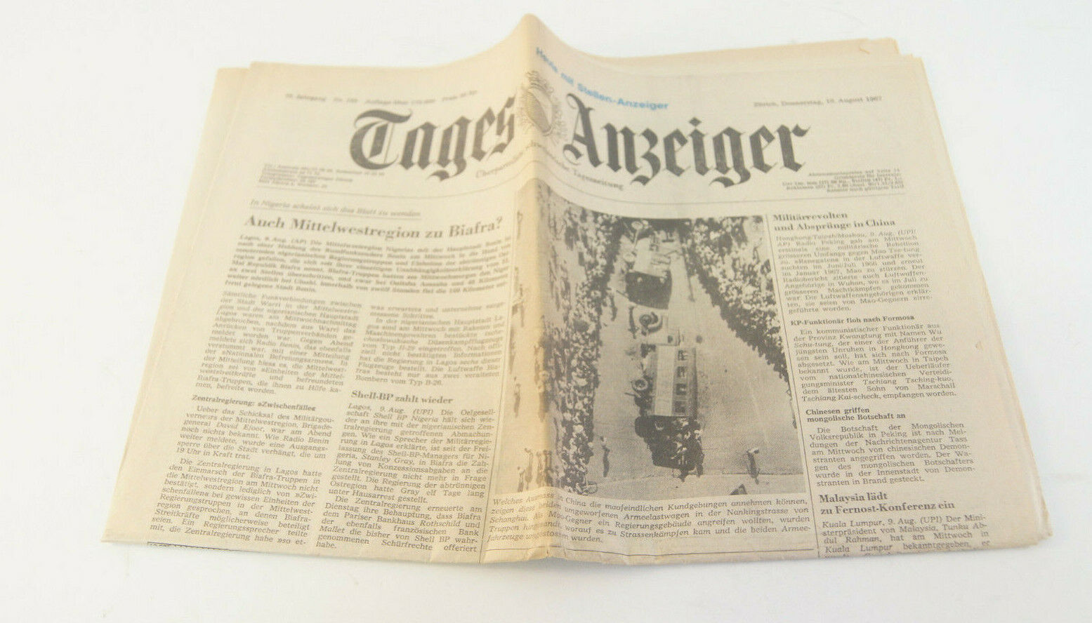 Non Partisan Swiss Daily Newspaper German Zurich 1967 Tages-Anzeiger