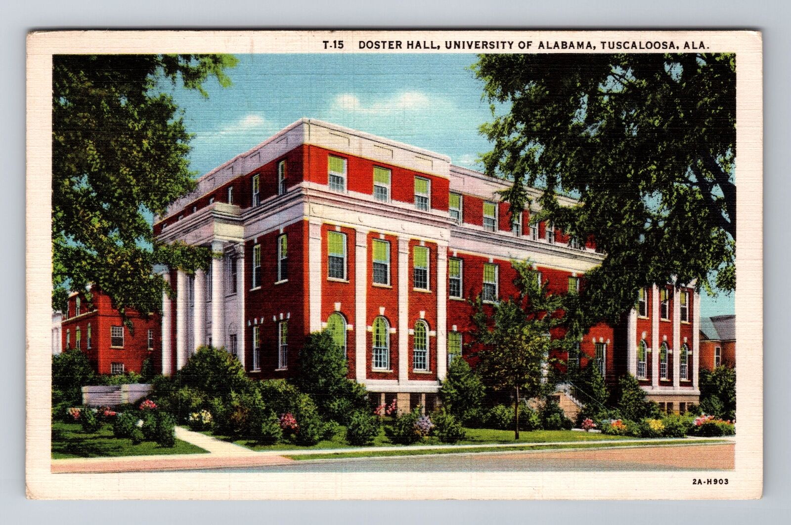 Tuscaloosa AL-Alabama, University Of AL, Doster Hall, Antique Vintage Postcard