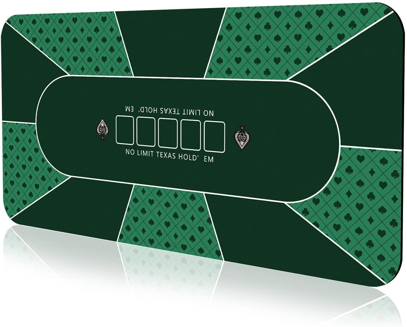 Foldable Portable Poker Table Top - 70 x 35 - 10 Player Texas Holdem