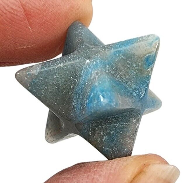 Trollite Blue Tourmaline Lithium Lepidolite Polished Merkabah 6.36 grams