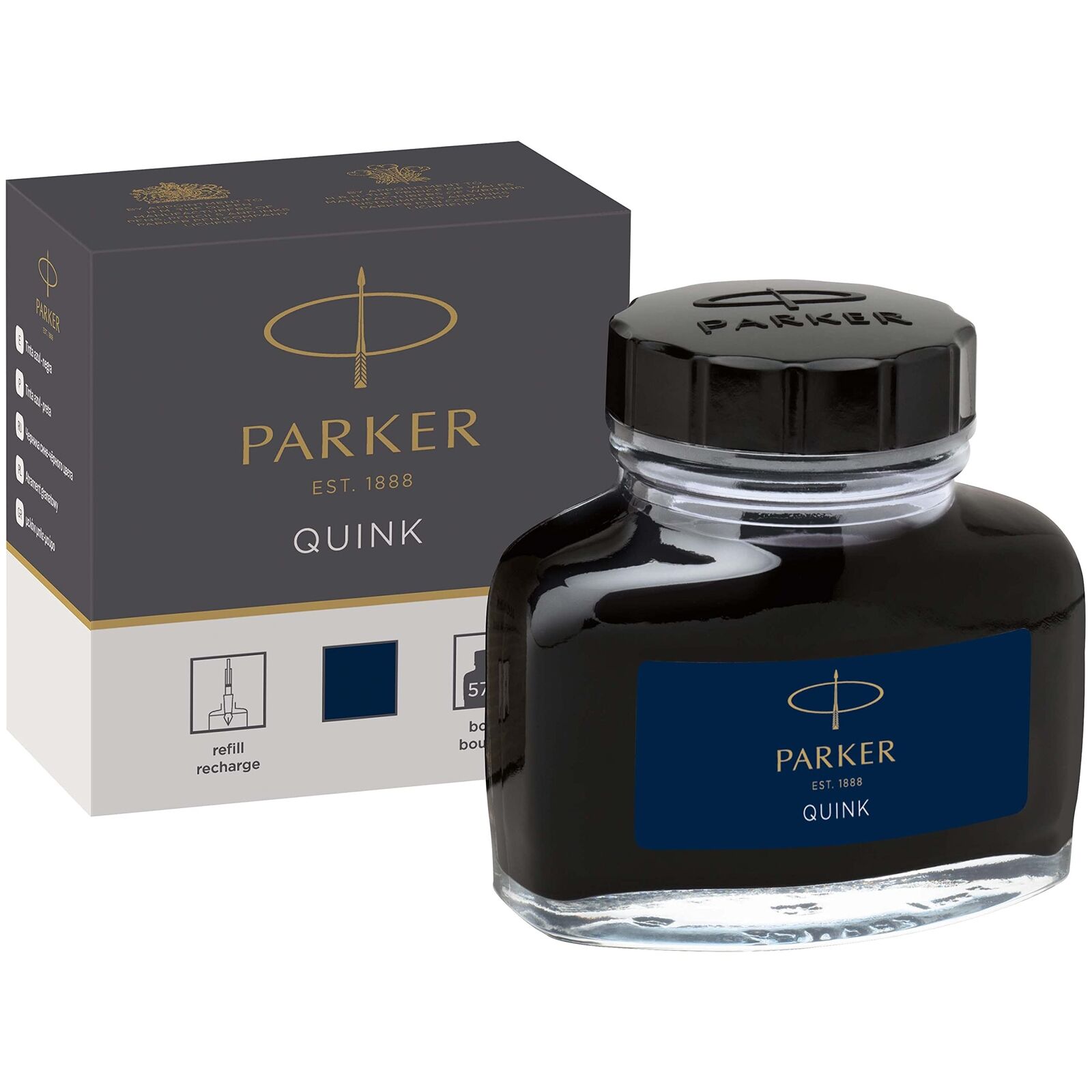 PARKER QUINK Ink Bottle, Blue-Black, 57 ml