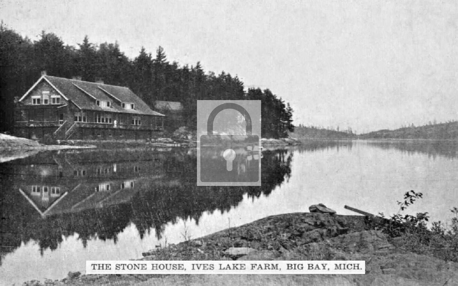 The Stone House Ives Lake Farm Big Bay Michigan MI Reprint Postcard