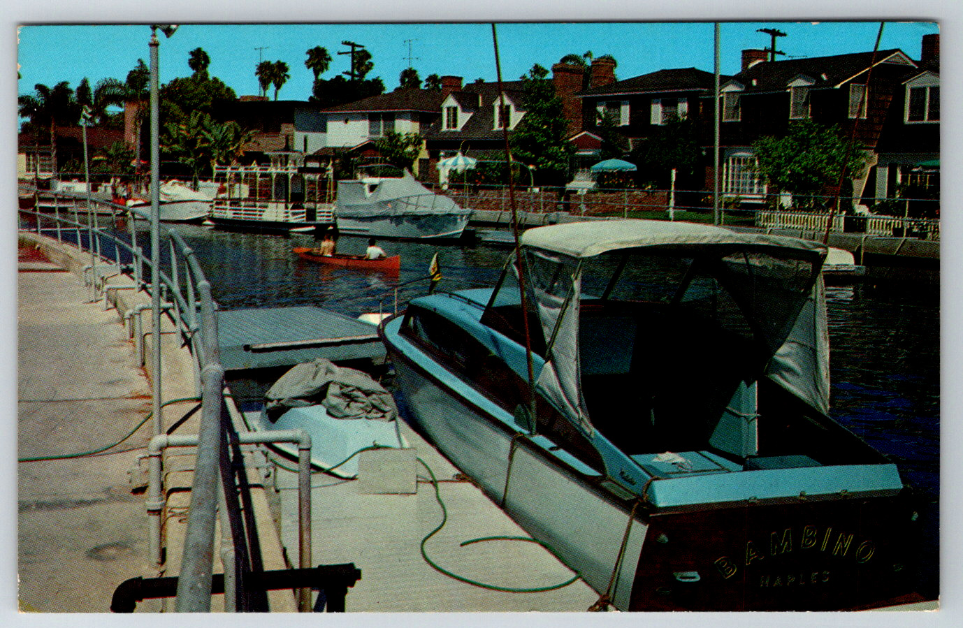 c1960s Postcard Long Beach California Naples District Canals Belmont Shore \'