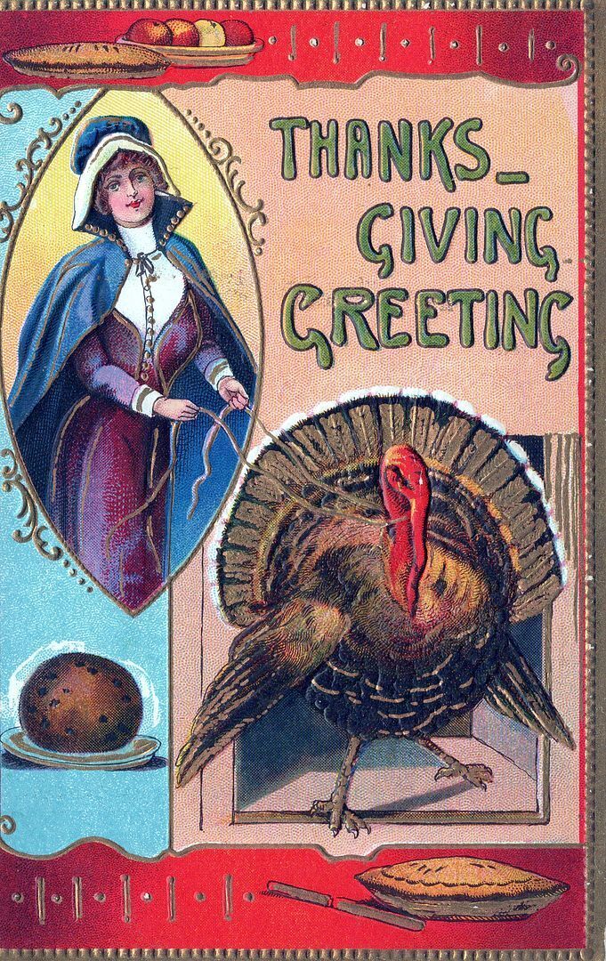 THANKSGIVING - Woman Has Turkey On A Leash Postcard - 1910