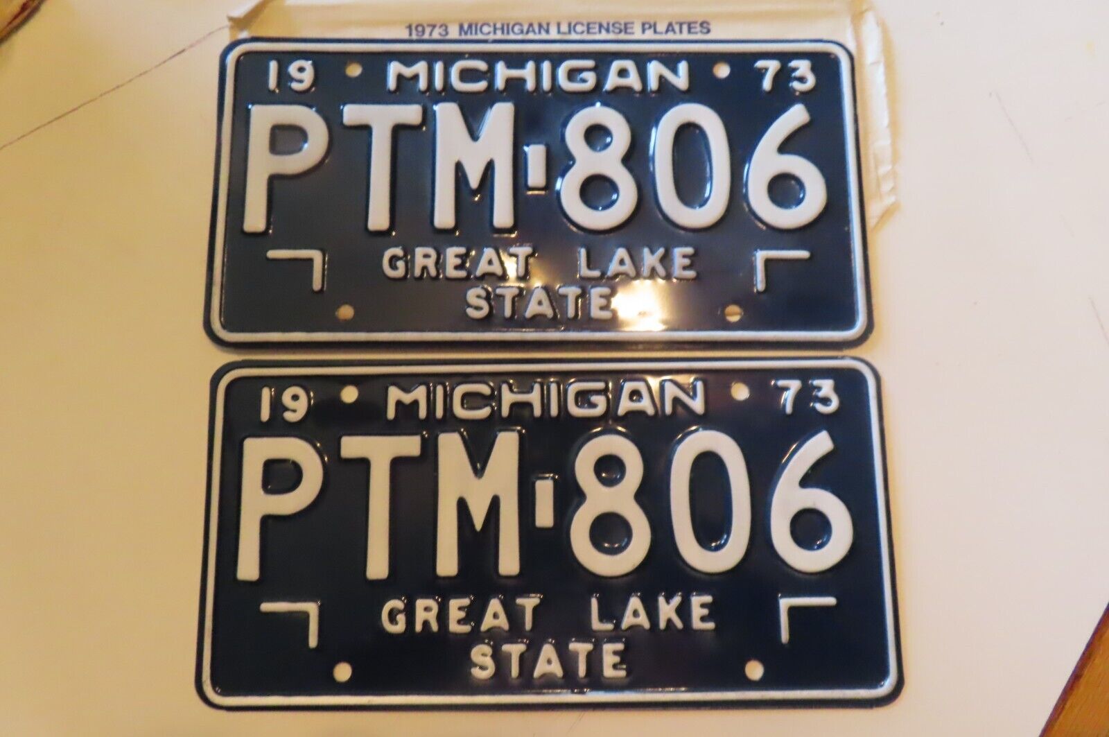 1973  MICHIGAN  License plates  Matching Pairs Nos 