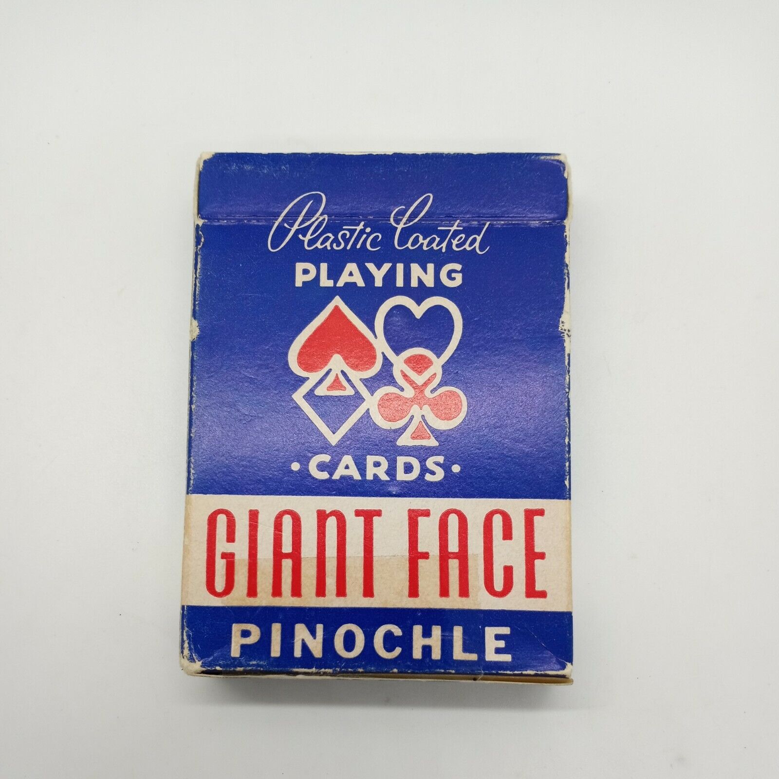 Vintage Arrco Pinochle Giant Face Linen Plastic Coated Playing Cards clean deck