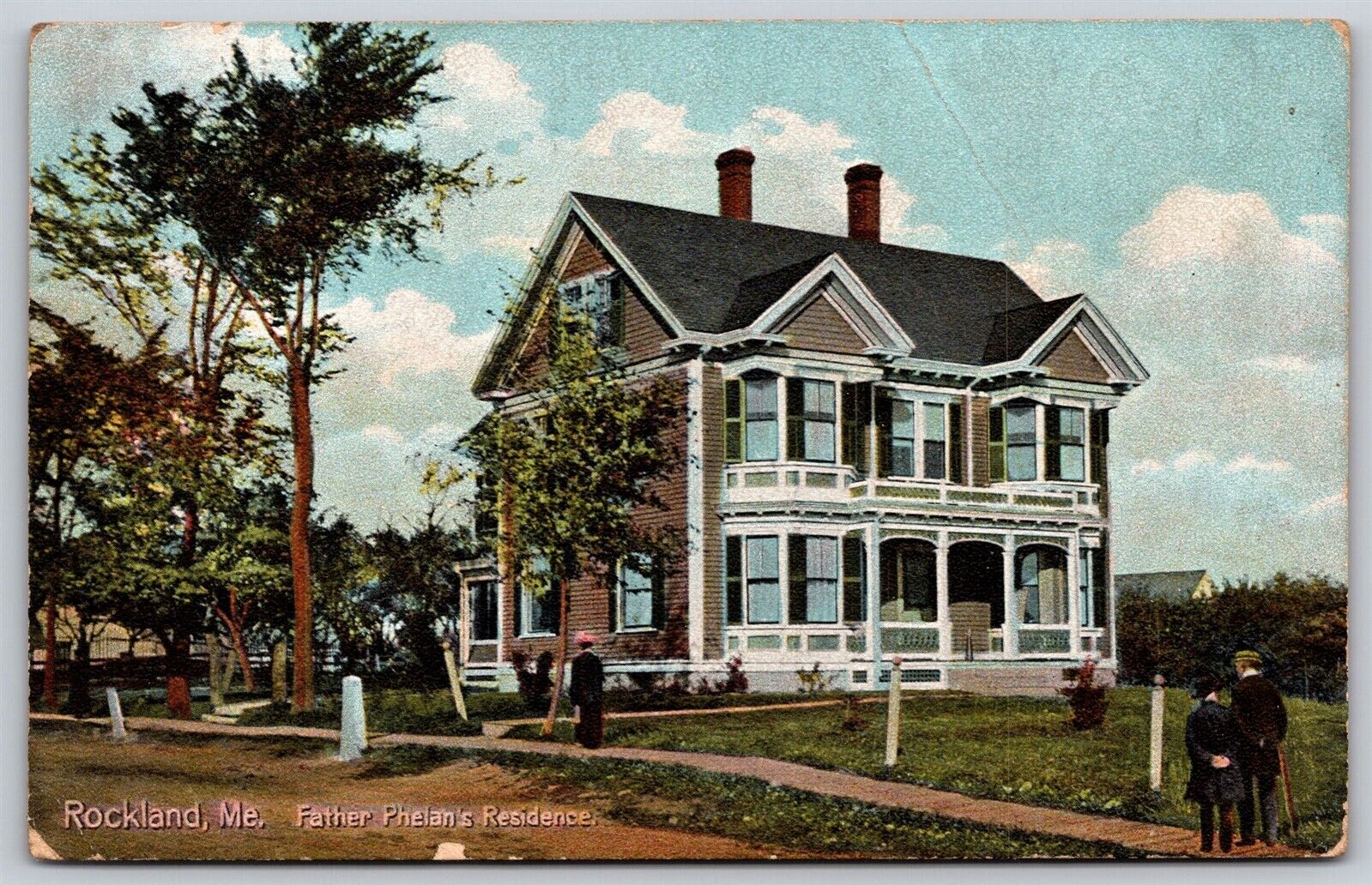 Postcard Father Phelan\'s Residence, Rockland Maine D166