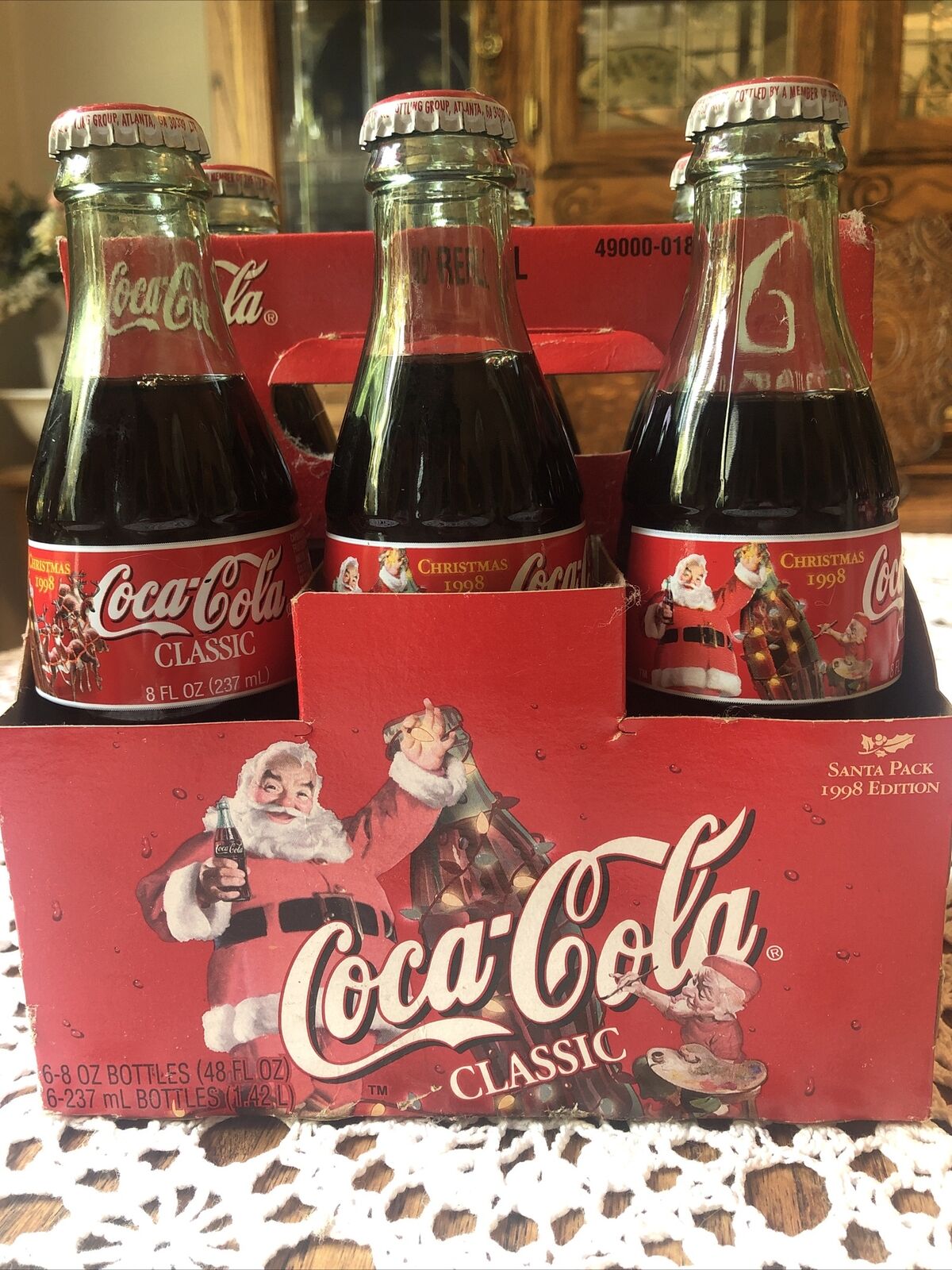 1998 Coca-Cola Coke Classic Christmas edition Bottles set of 6 unopened