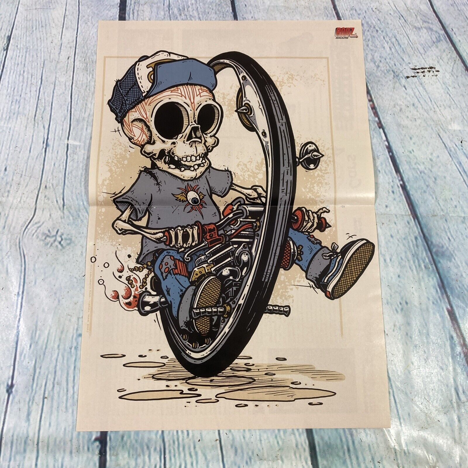 2015 Hot Rod Skeleton RODZ Centerfold Print Ad / Poster 2 Page Promo Art