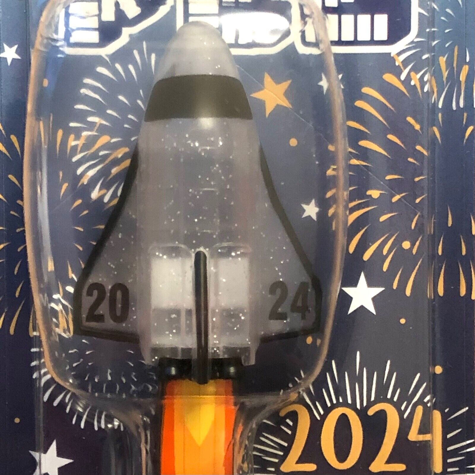 European Carded 2024 New Year's Crystal Space Shuttle PEZ