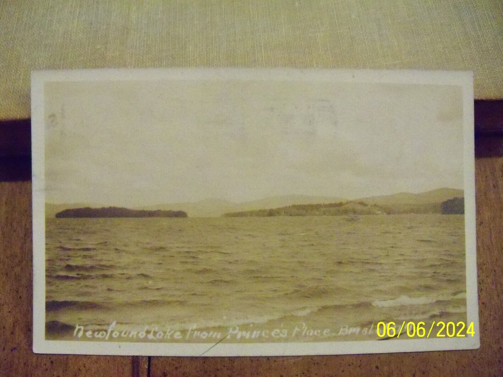 1928 Newfound Lake from Prince's Place Bristol NH New Hampshire RPPC photo card