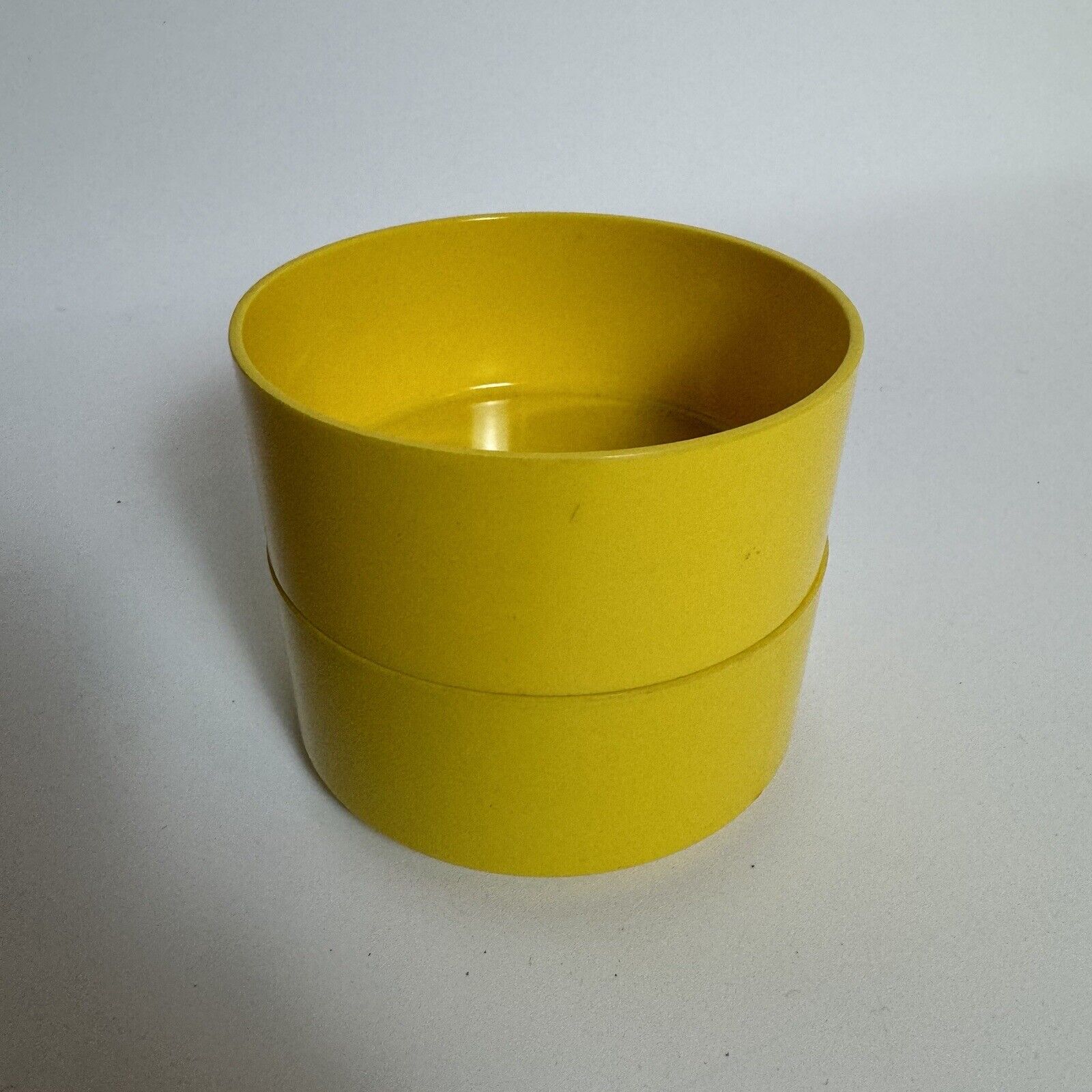Set of Two (2) Vintage Heller Yellow Melamine Stacking Bowls Mid Century Modern