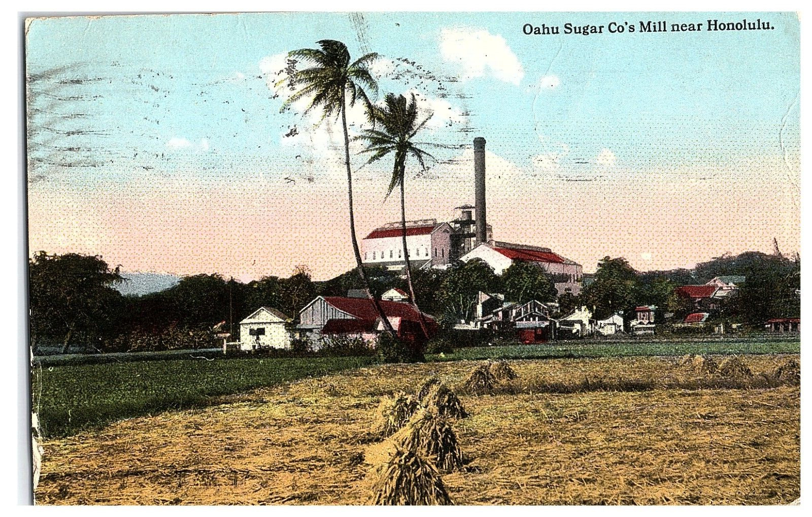 Oahu\'s Sugar Co Mill Near Honolulu Hawaii TH Postcard 1912
