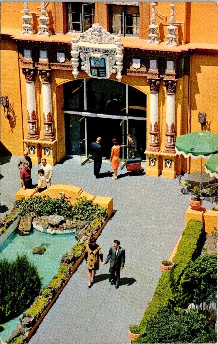 Monterey Bay CA Hotel San Carlos Handlery Family Advertising Vintage Postcard