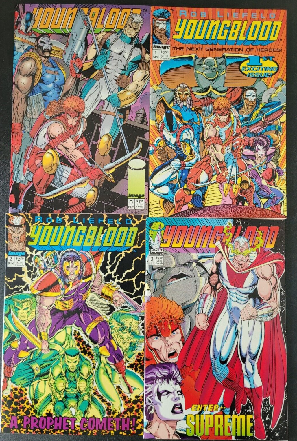 YOUNGBLOOD #0 1 2 3 (1992) 1ST SUPREME 1ST APPEARANCE PROPHET (GREEN) SET OF 7