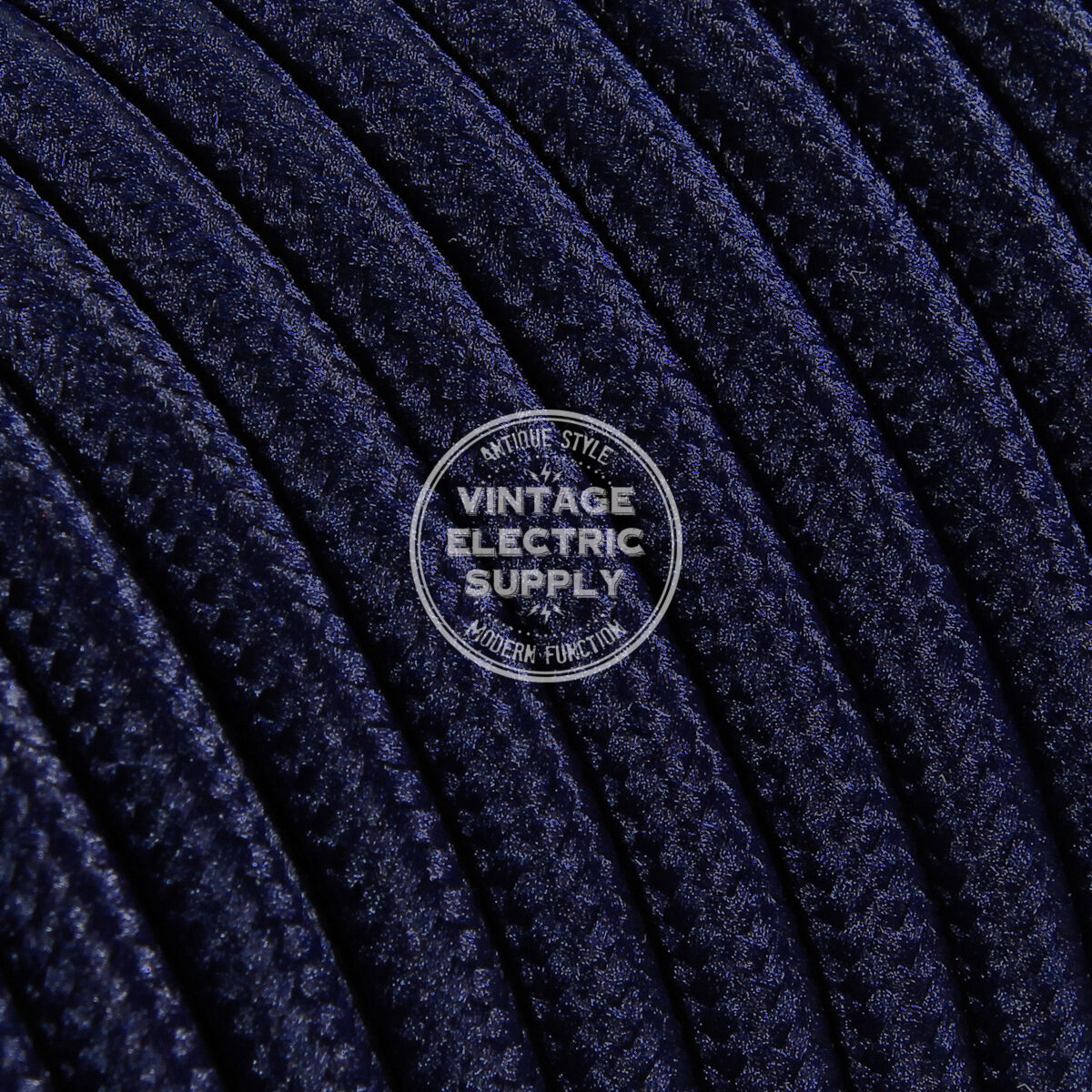 Navy Round Cloth Covered Electrical Wire - Braided Rayon Fabric Wire