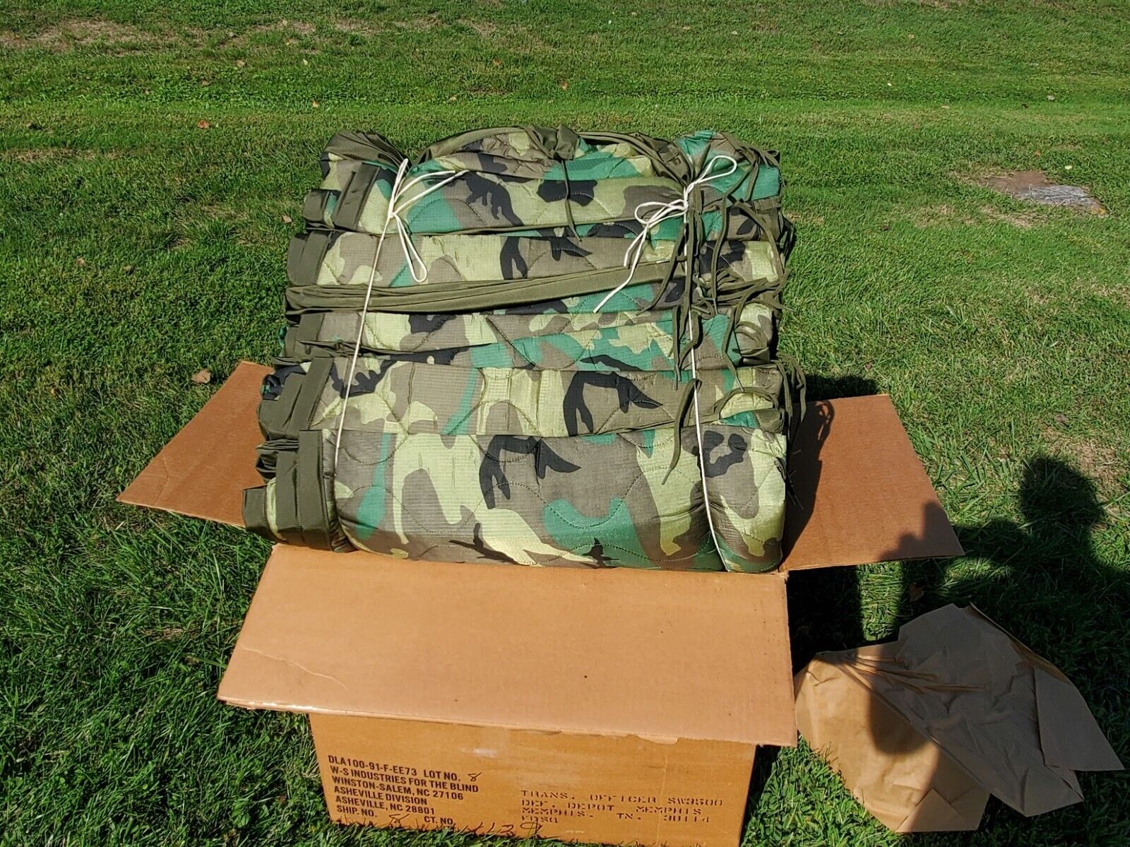 1990\'s New US Military Surplus USGI GI Woodland Camo Poncho Liner WOOBIE Blanket