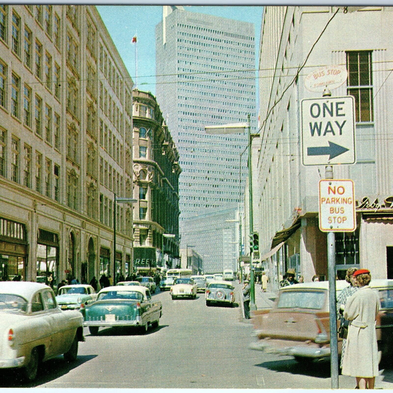 c1950s Dallas, TX Commerce St Republic National Bank Building Downtown PC A126