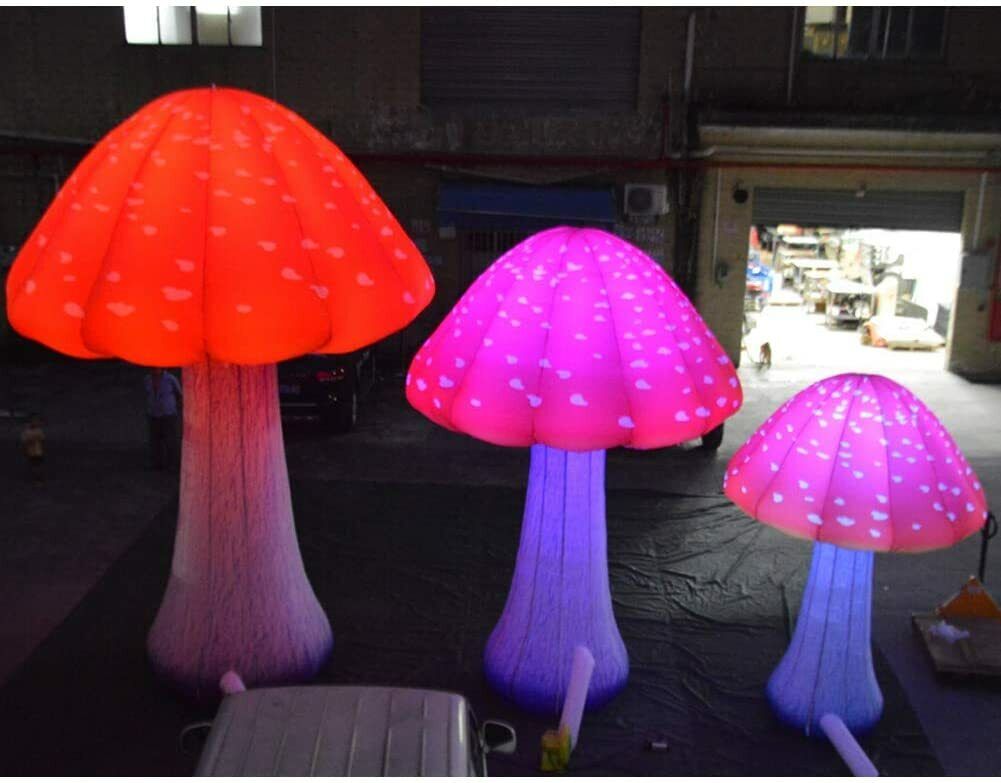Full Printing Colored Giant Inflatable Mushroom Decors with Air Blower Sonic#