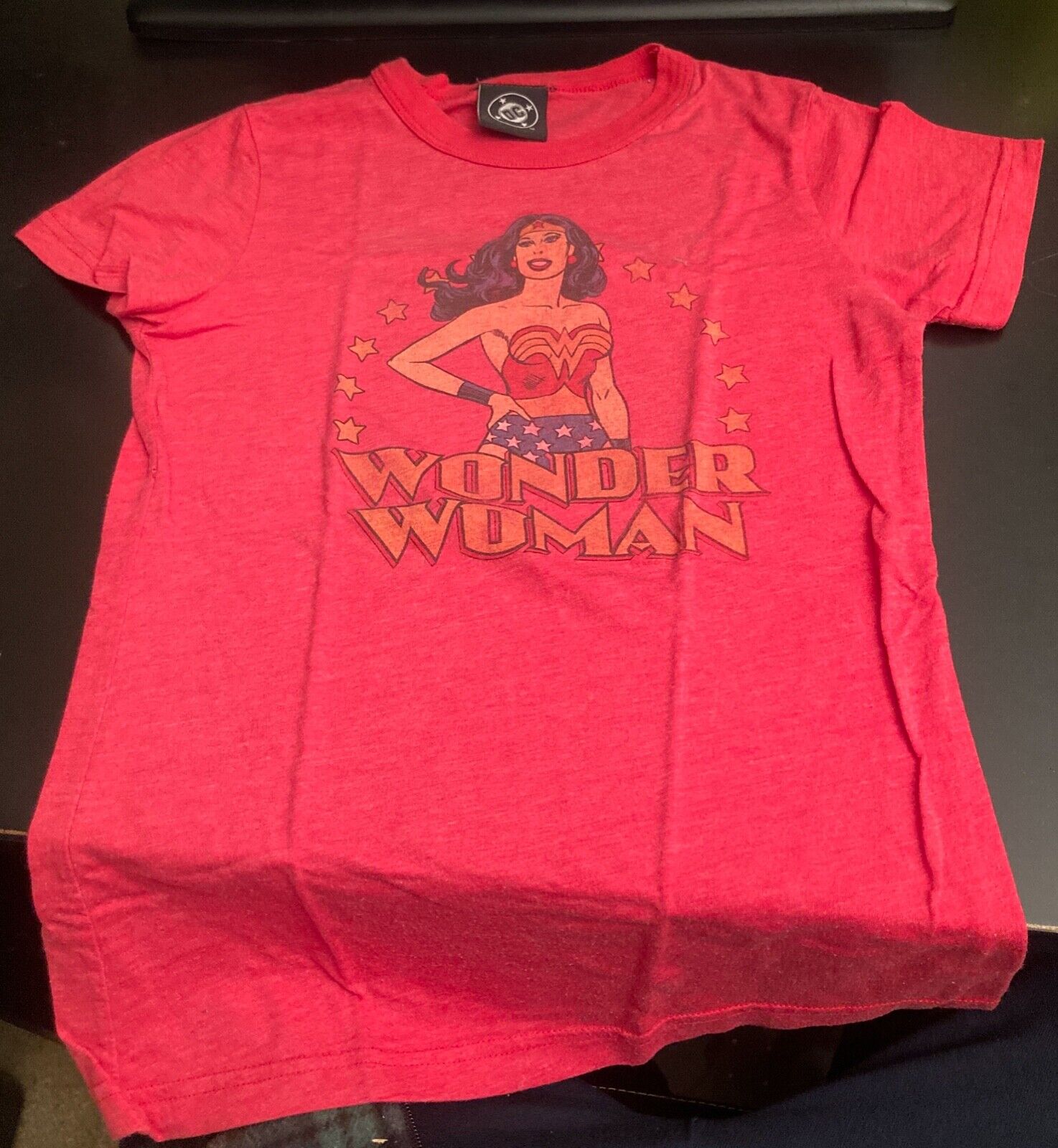 Vintage (Late 70s?) WONDER WOMAN RED T-SHIRT—Great Graphic (Small? Child\'s?)