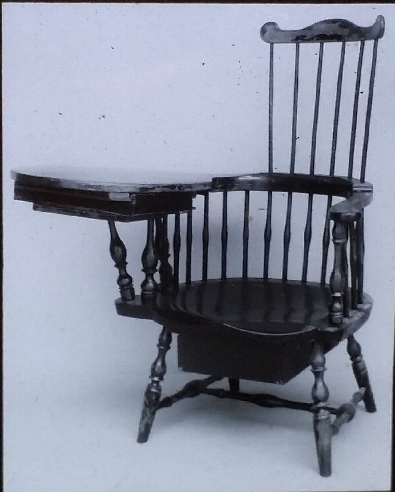 Early American Windsor Writing Chair, Magic Lantern Glass Slide 