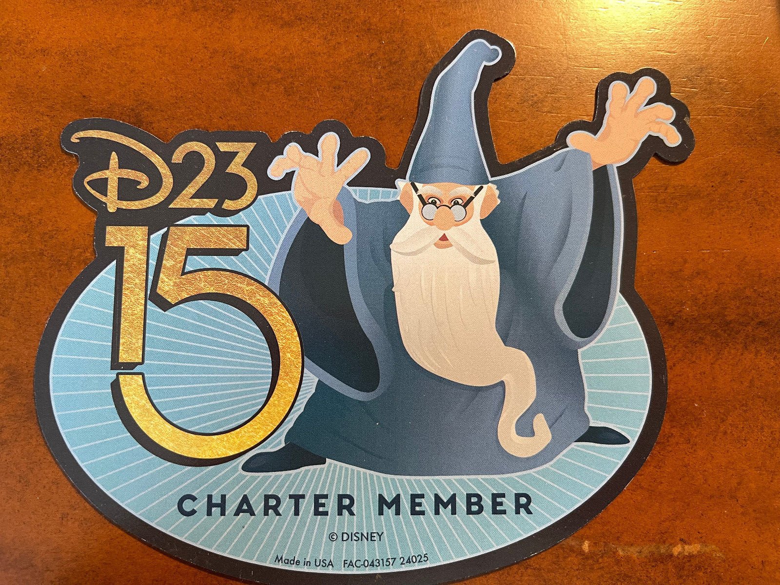 Disney D23 Charter Gold Member Magnet 2024 15th Anniversary Merlin the Magician