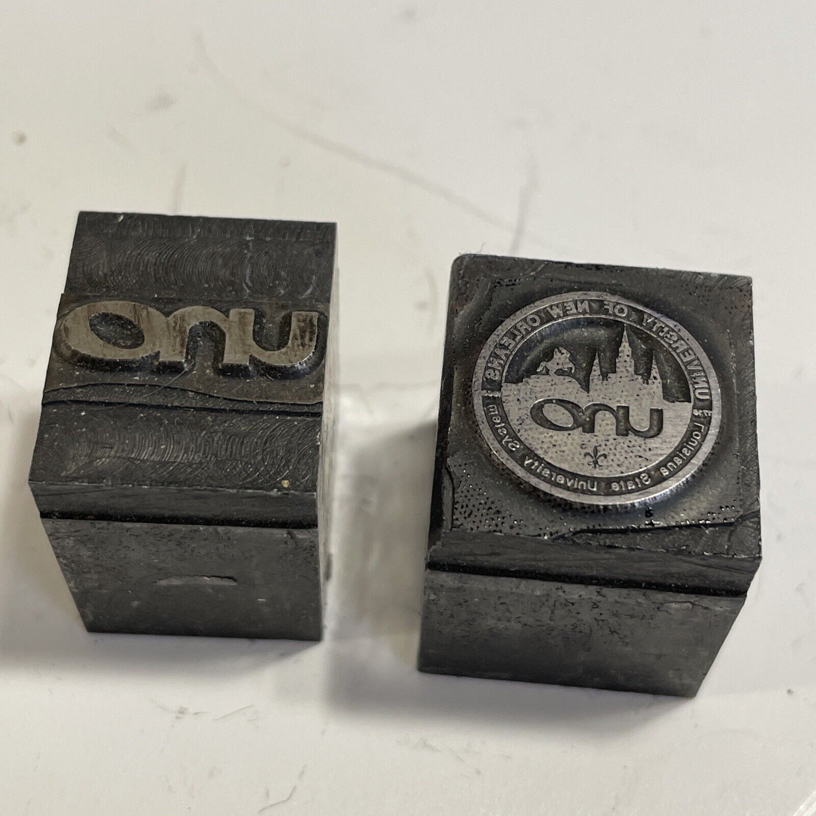 Vintage Printing Block University of New Orleans 3/4” x 3/4”