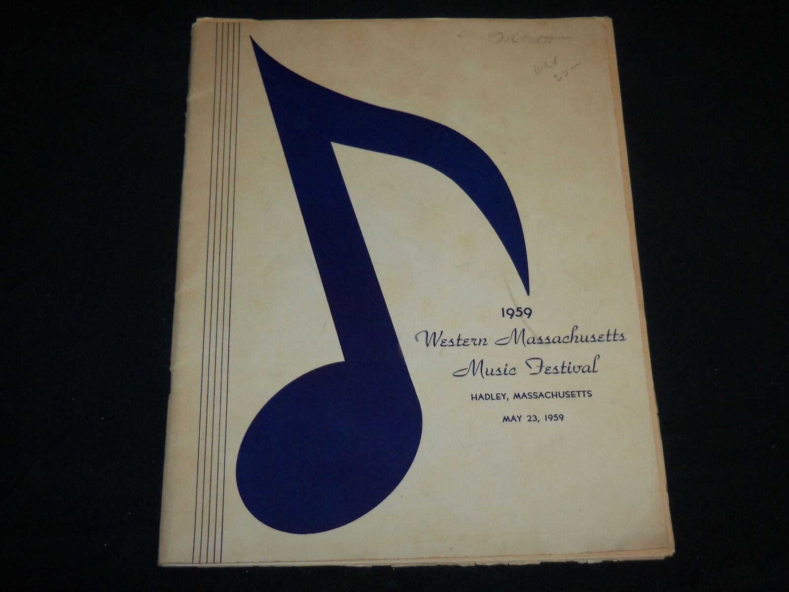 1959 MAY 23 WESTERN MASSACHUSETTS MUSIC FESTIVAL PROGRAM - HADLEY - J 6619