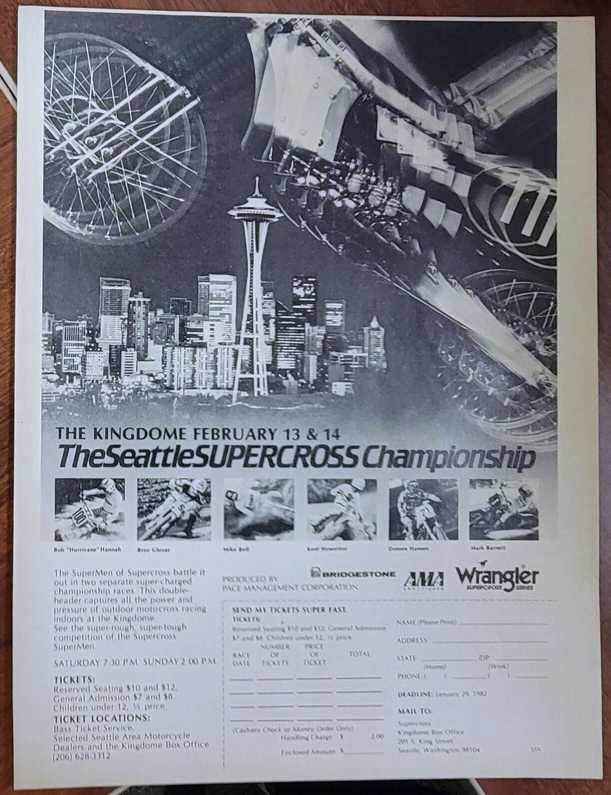 1982 Seattle Supercross Championship Race Kingdome Print Ad