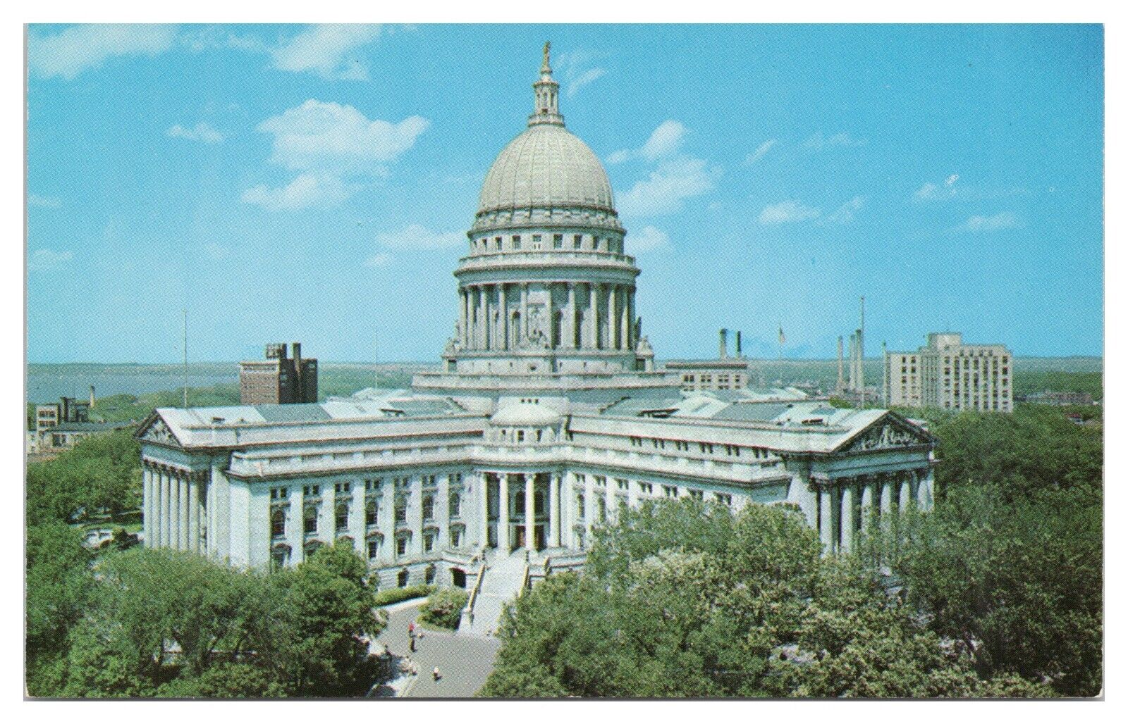 Vintage State Capitol Madison Wisconsin Postcard c1954 Unposted Chrome