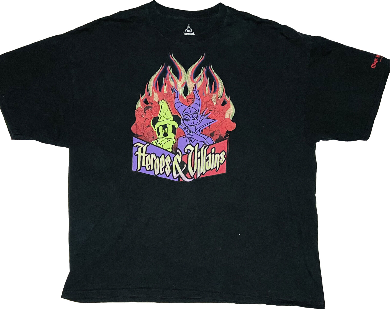 Disney Parks Heroes & Villains 2014 Mickey & Maleficent Men\'s Black Shirt; 3XL