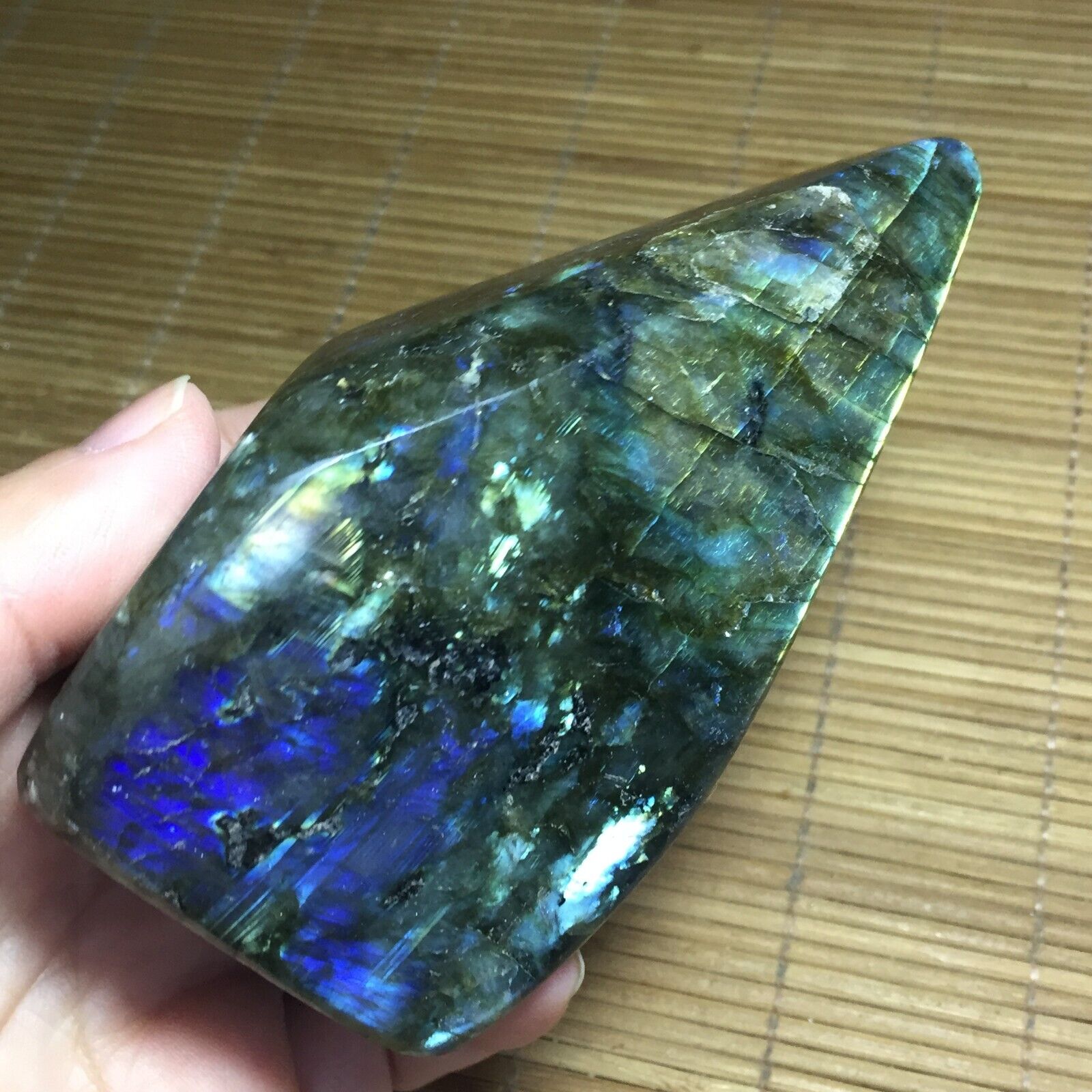 386g  Natural Labradorite Quartz Crystal Mineral Spectrolite Healing 962