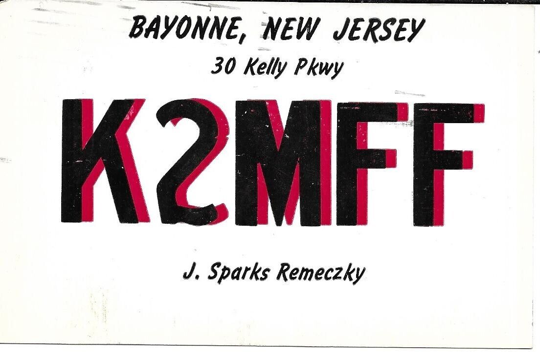 QSL  1957  Bayonne    New Jersey    radio card