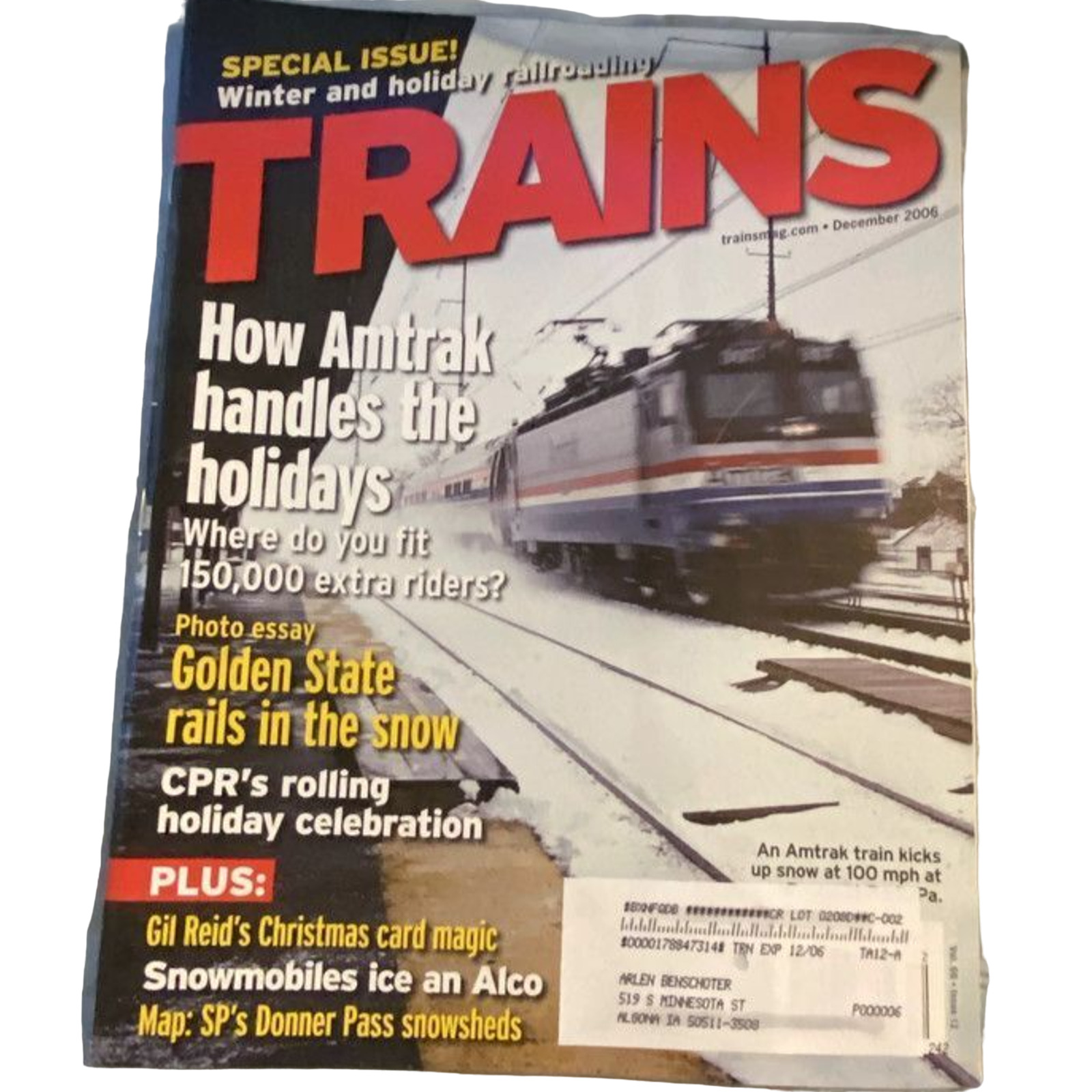 Trains December 2006 Special Issue Winter Holiday Railroad Gil Reids Cards