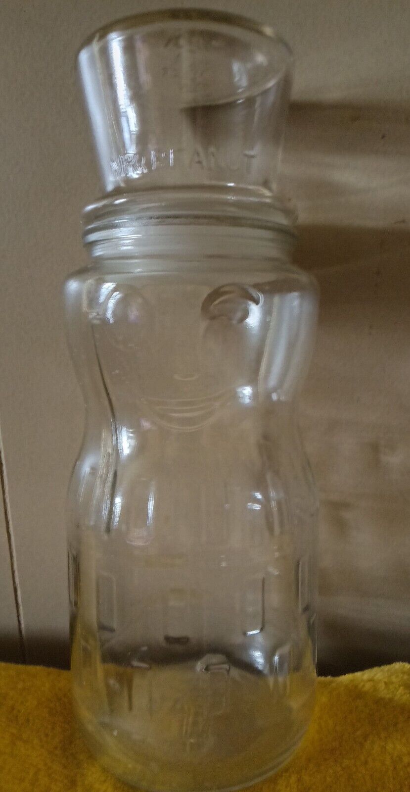 1991 Planters Mr. Peanut 75th Birthday 9.5\'\' Tall Vintage Collectible Glass Jar