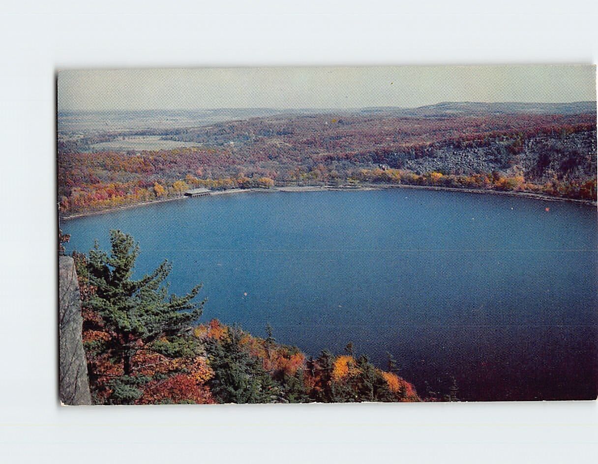 Postcard Panoramic View of Devil's Lake, Devil's Lake State Park, Baraboo, WI