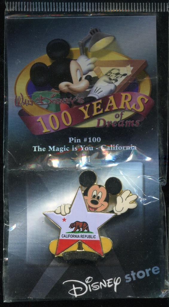 100 Years of Dreams 100 California Republic Disney Pin 8628