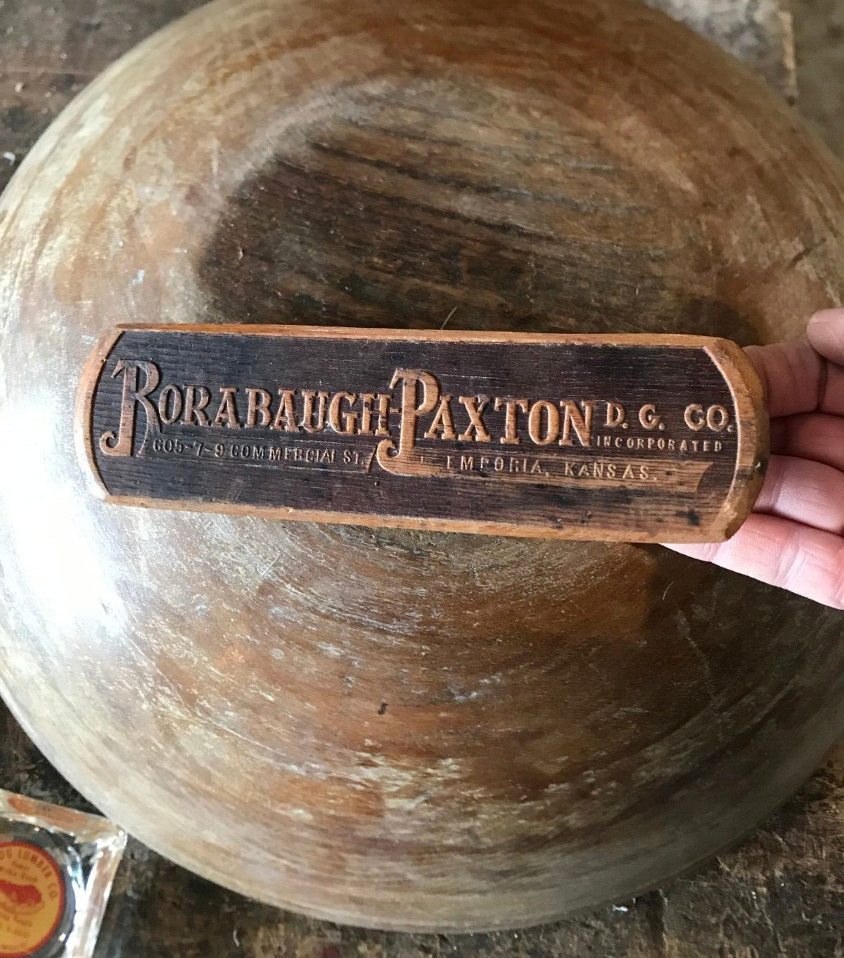 antique Advertising movie prop Rorabaugh-Paxton clothing brush